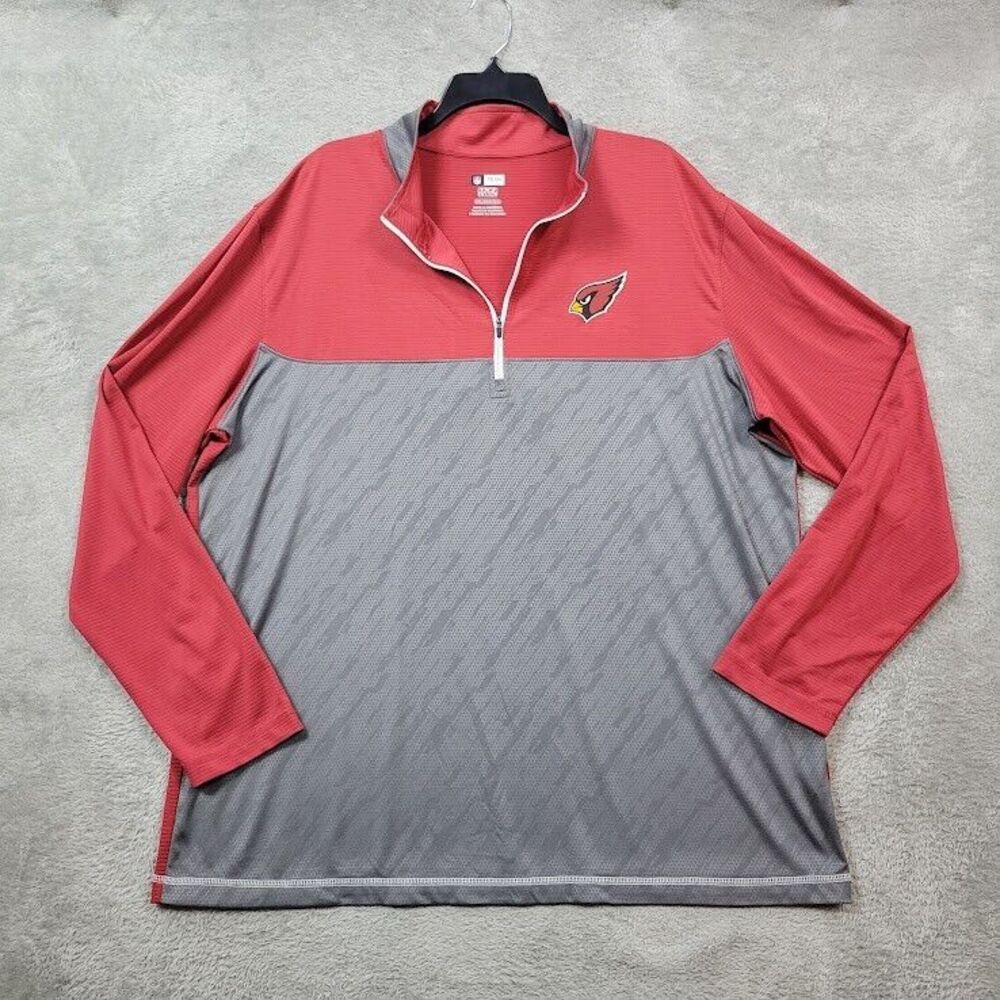 Arizona Cardinals NFL Team Apparel TX3 Cool Mens‎ 2XL Quarter Zip Pullover Shirt